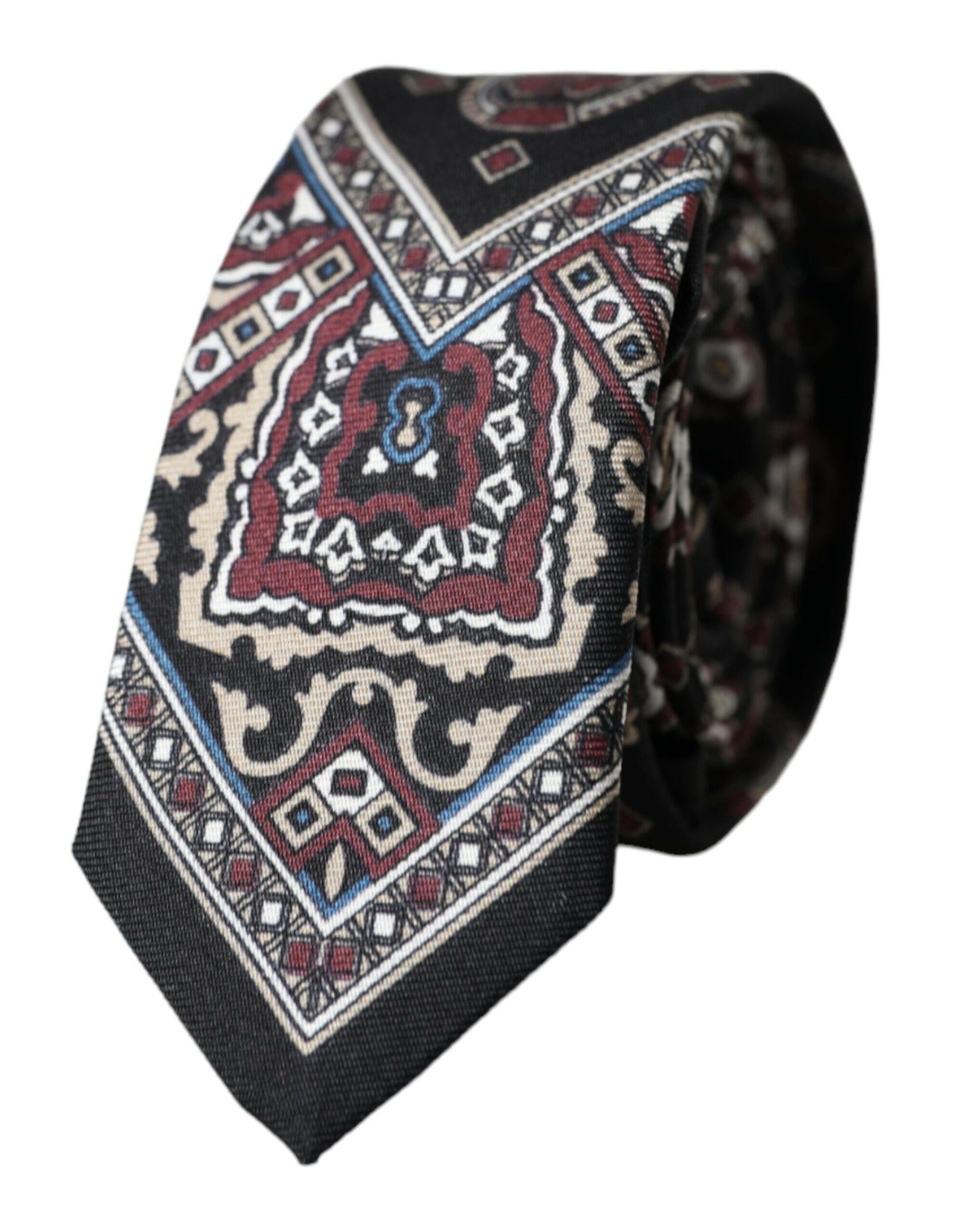 Dolce & Gabbana Black Printed 100% Silk Adjustable Men Tie -  Neckties, Men -  Dolce & Gabbana. Dolce & Gabbana Black Printed 100% Silk Adjustable Men Tie -  Neckties, Men -  Dolce & Gabbana.