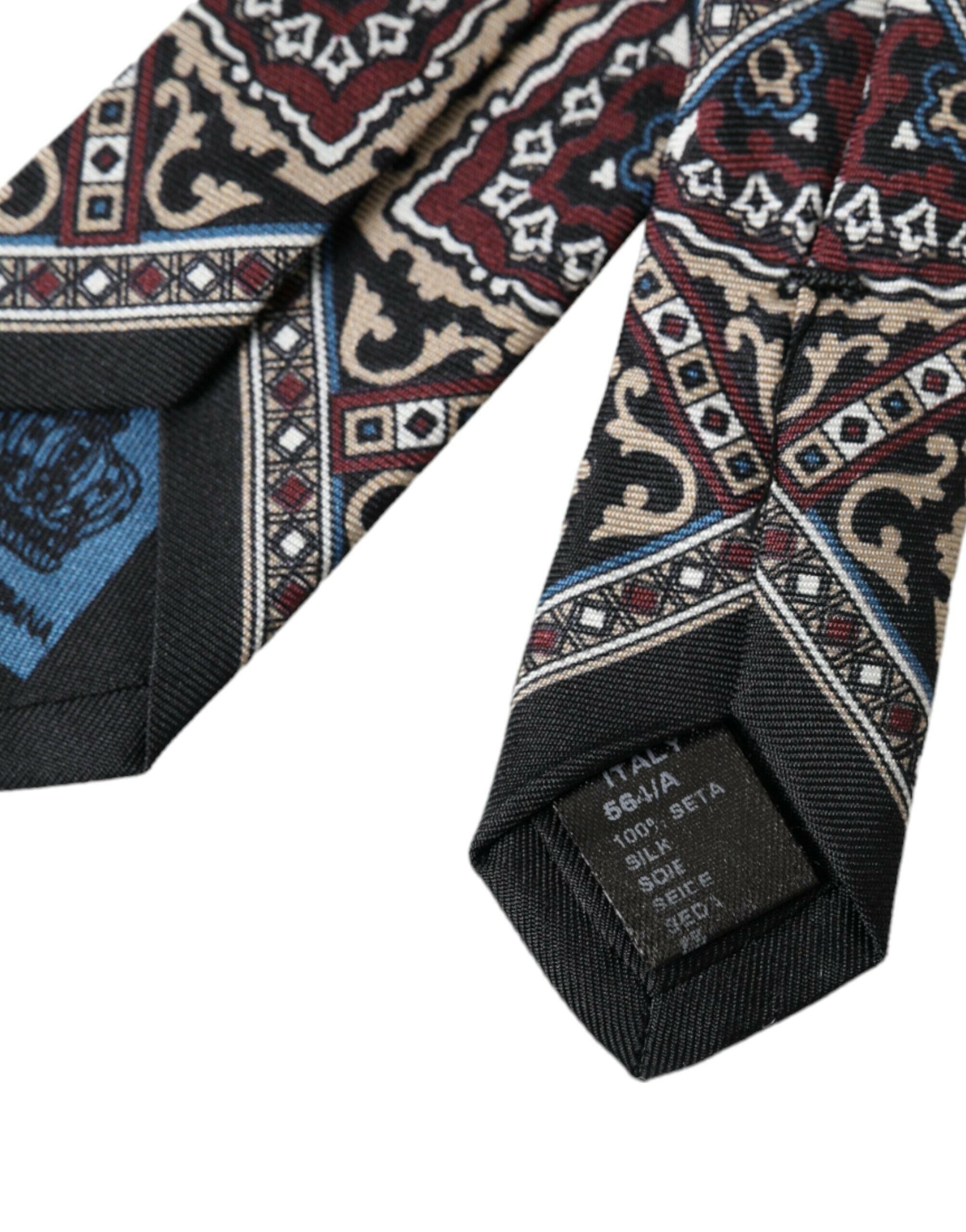 Dolce & Gabbana Black Printed 100% Silk Adjustable Men Tie -  Neckties, Men -  Dolce & Gabbana. Dolce & Gabbana Black Printed 100% Silk Adjustable Men Tie -  Neckties, Men -  Dolce & Gabbana.