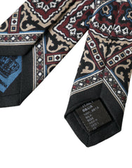 Dolce & Gabbana Black Printed 100% Silk Adjustable Men Tie -  Neckties, Men -  Dolce & Gabbana.