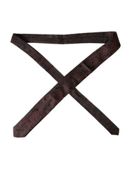 Dolce & Gabbana Bordeaux Patterned Silk Adjustable Men Tie -  Neckties, Men -  Dolce & Gabbana.