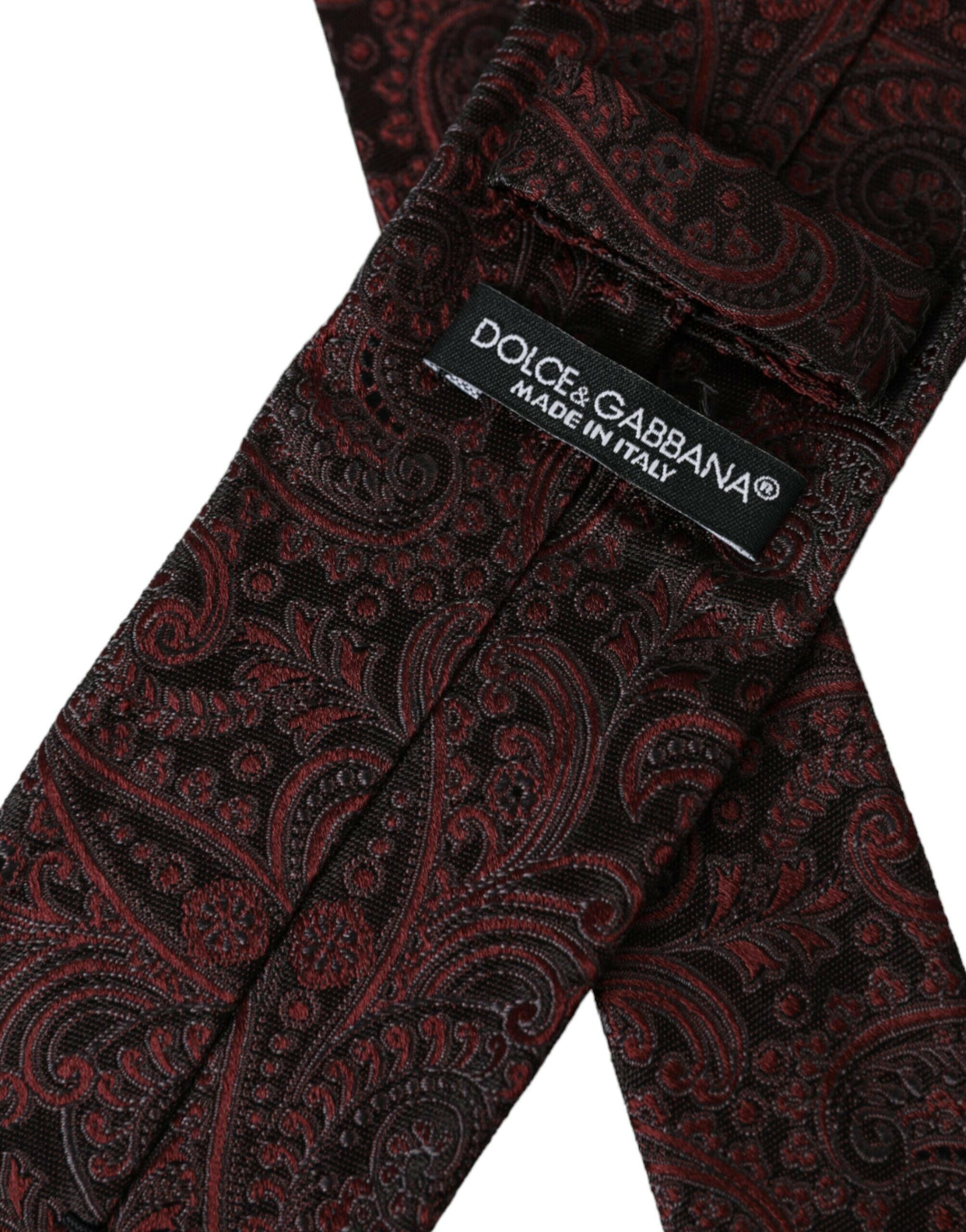 Dolce & Gabbana Bordeaux Patterned Silk Adjustable Men Tie -  Neckties, Men -  Dolce & Gabbana. Dolce & Gabbana Bordeaux Patterned Silk Adjustable Men Tie -  Neckties, Men -  Dolce & Gabbana.