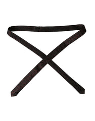 Dolce & Gabbana Maroon Floral Fantasy Silk Adjustable Men Tie -  Neckties, Men -  Dolce & Gabbana.