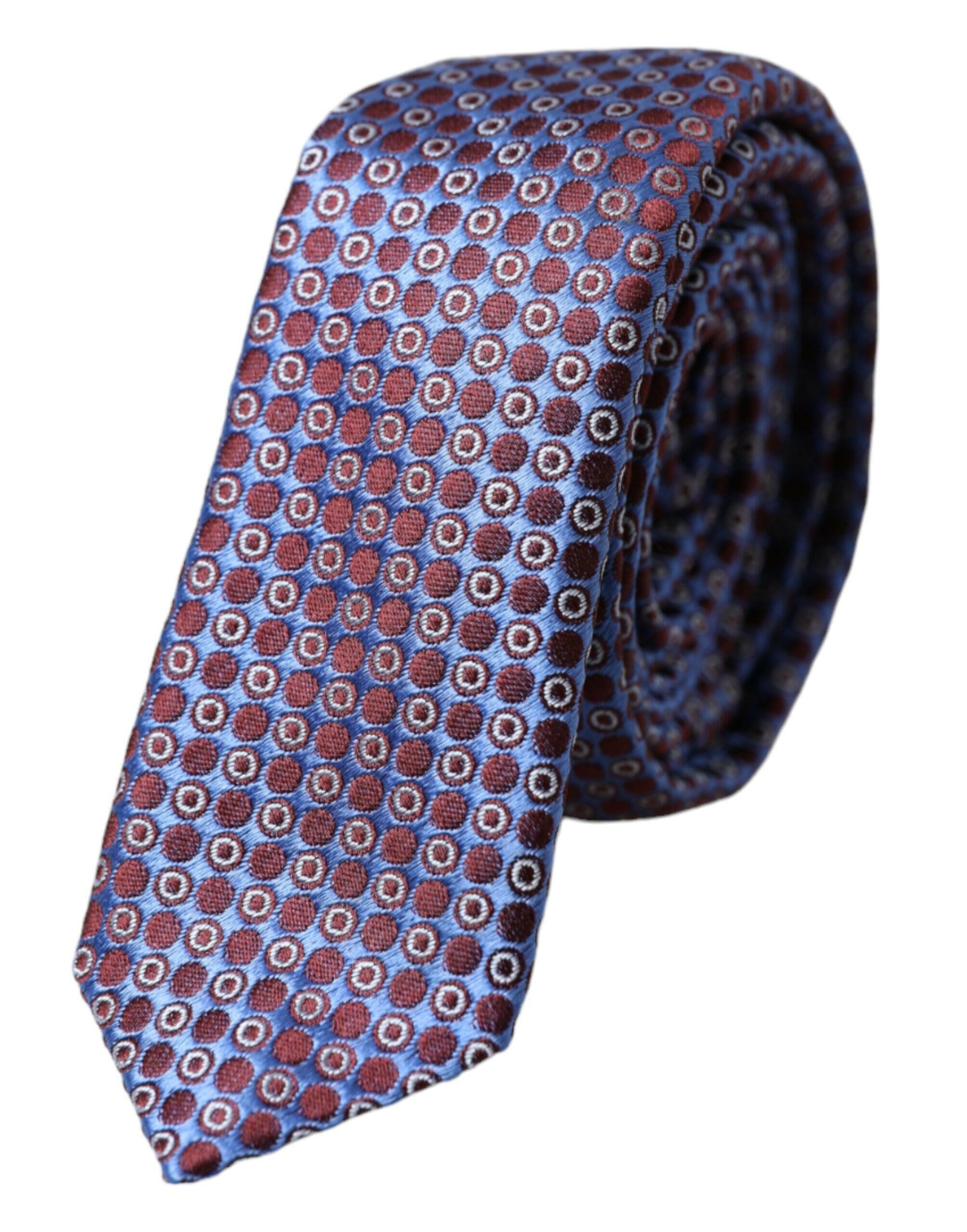 Dolce & Gabbana Blue Purple Patterned Silk Adjustable Men Tie -  Neckties, Men -  Dolce & Gabbana.