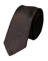 Dolce & Gabbana Brown Solid 100% Silk Adjustable Tie -  Neckties, Men -  Dolce & Gabbana.