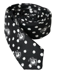Dolce & Gabbana Black Heart Polka Dot Adjustable Tie -  Neckties, Men -  Dolce & Gabbana.