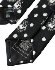 Dolce & Gabbana Black Heart Polka Dot Adjustable Tie -  Neckties, Men -  Dolce & Gabbana.