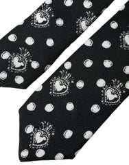 Dolce & Gabbana Black Heart Polka Dot Adjustable Tie -  Neckties, Men -  Dolce & Gabbana.