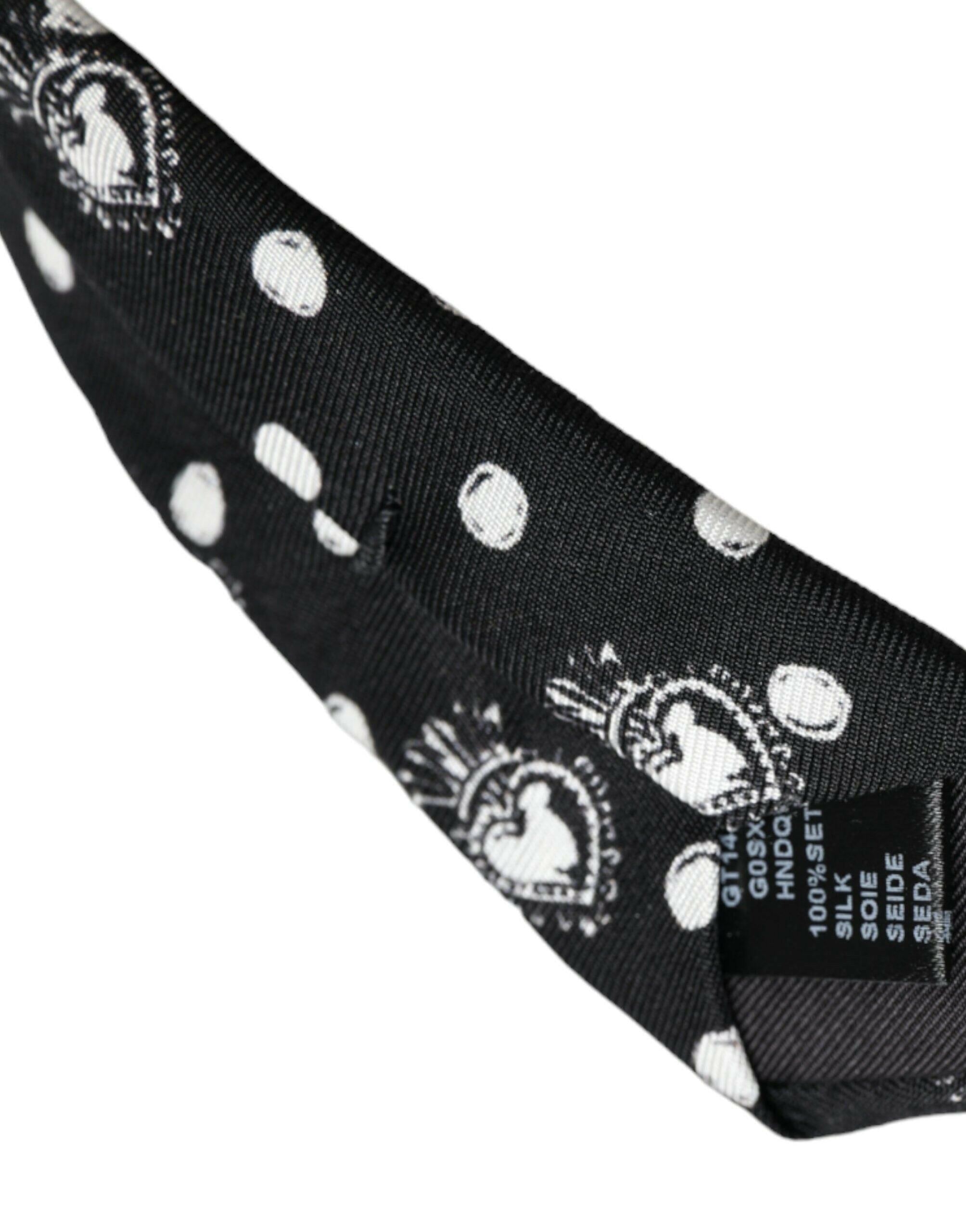 Dolce & Gabbana Black Heart Polka Dot Adjustable Tie -  Neckties, Men -  Dolce & Gabbana. Dolce & Gabbana Black Heart Polka Dot Adjustable Tie -  Neckties, Men -  Dolce & Gabbana.