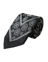 Dolce & Gabbana Black Patterned 100%Silk Adjustable Tie -  Neckties, Men -  Dolce & Gabbana.