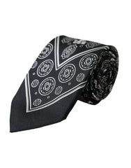 Dolce & Gabbana Black Patterned 100%Silk Adjustable Tie -  Neckties, Men -  Dolce & Gabbana.
