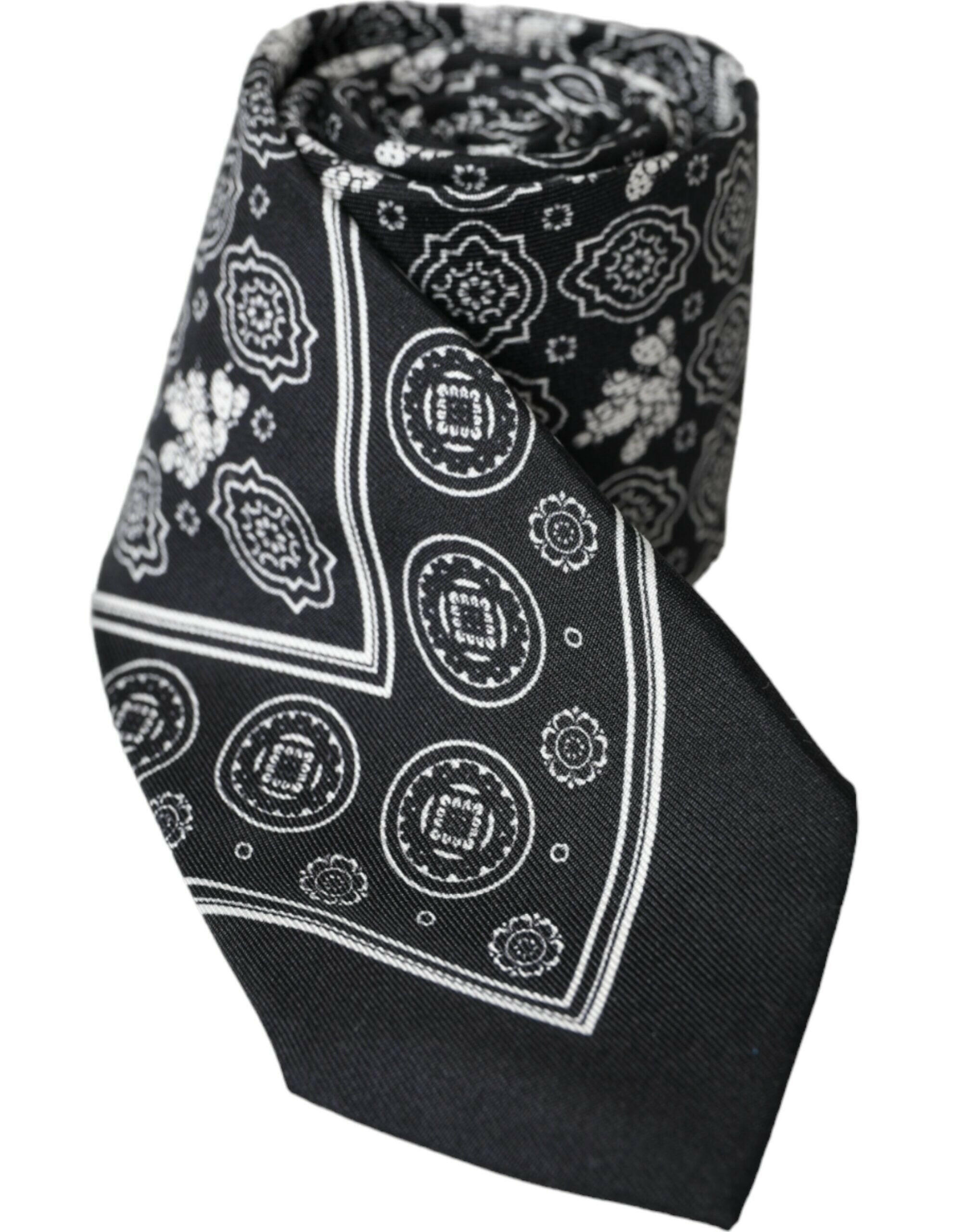 Dolce & Gabbana Black Patterned 100%Silk Adjustable Tie -  Neckties, Men -  Dolce & Gabbana. Dolce & Gabbana Black Patterned 100%Silk Adjustable Tie -  Neckties, Men -  Dolce & Gabbana.