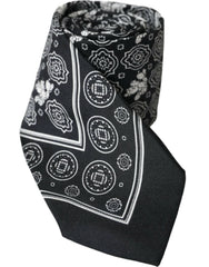 Dolce & Gabbana Black Patterned 100%Silk Adjustable Tie -  Neckties, Men -  Dolce & Gabbana.