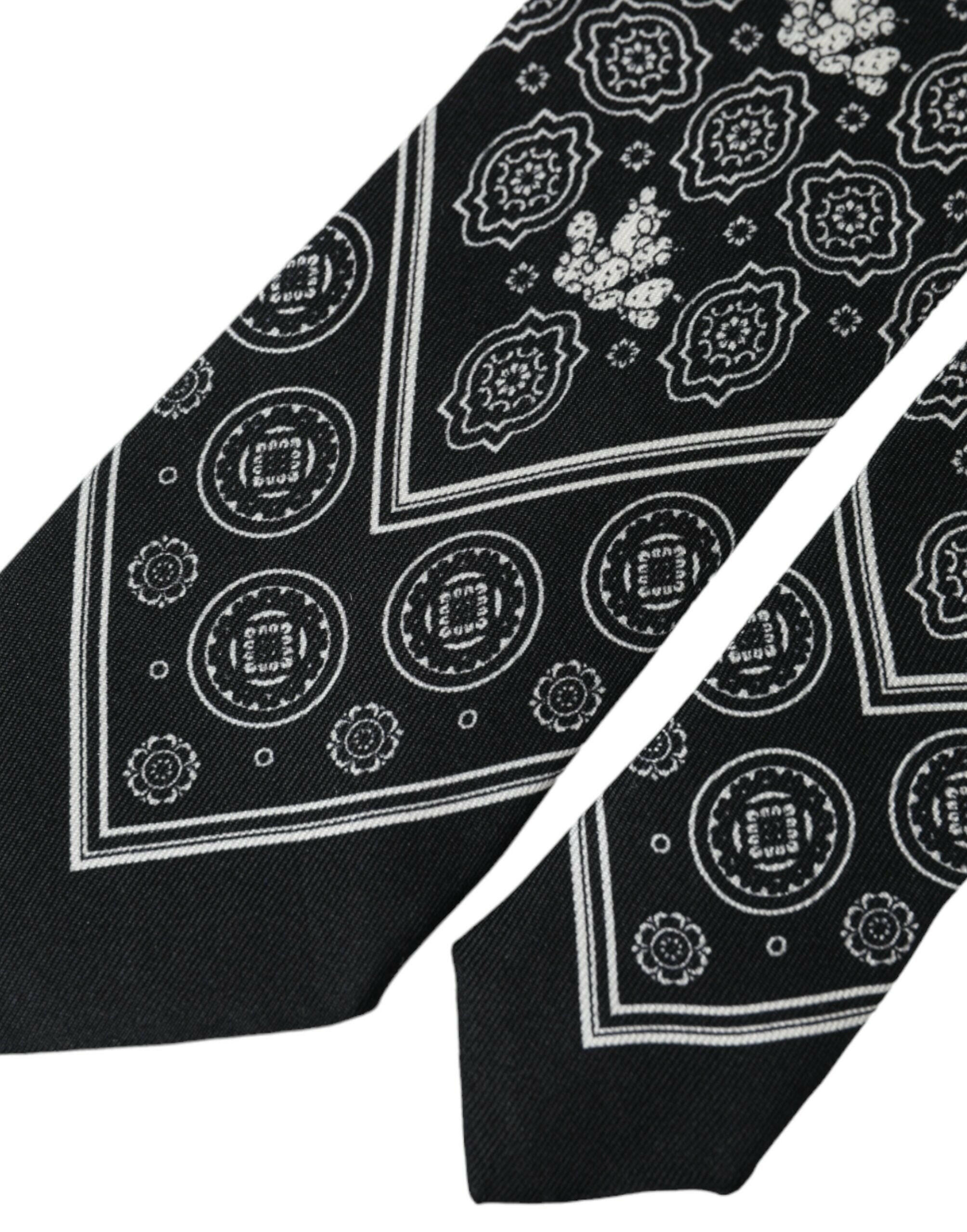 Dolce & Gabbana Black Patterned 100%Silk Adjustable Tie -  Neckties, Men -  Dolce & Gabbana. Dolce & Gabbana Black Patterned 100%Silk Adjustable Tie -  Neckties, Men -  Dolce & Gabbana.