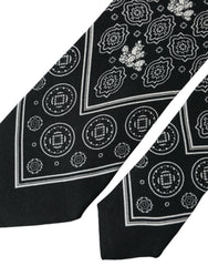 Dolce & Gabbana Black Patterned 100%Silk Adjustable Tie -  Neckties, Men -  Dolce & Gabbana.