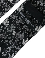 Dolce & Gabbana Black Patterned 100%Silk Adjustable Tie -  Neckties, Men -  Dolce & Gabbana.