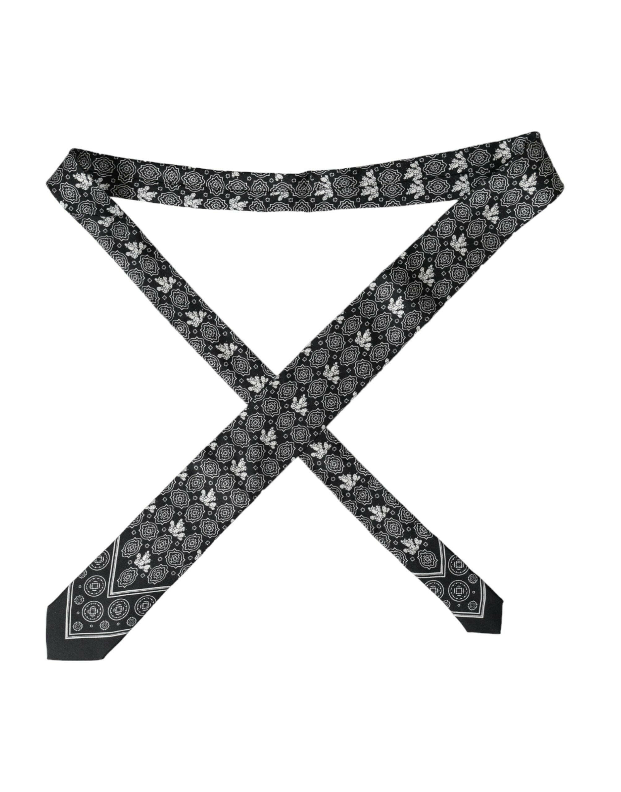 Dolce & Gabbana Black Patterned 100%Silk Adjustable Tie -  Neckties, Men -  Dolce & Gabbana. Dolce & Gabbana Black Patterned 100%Silk Adjustable Tie -  Neckties, Men -  Dolce & Gabbana.