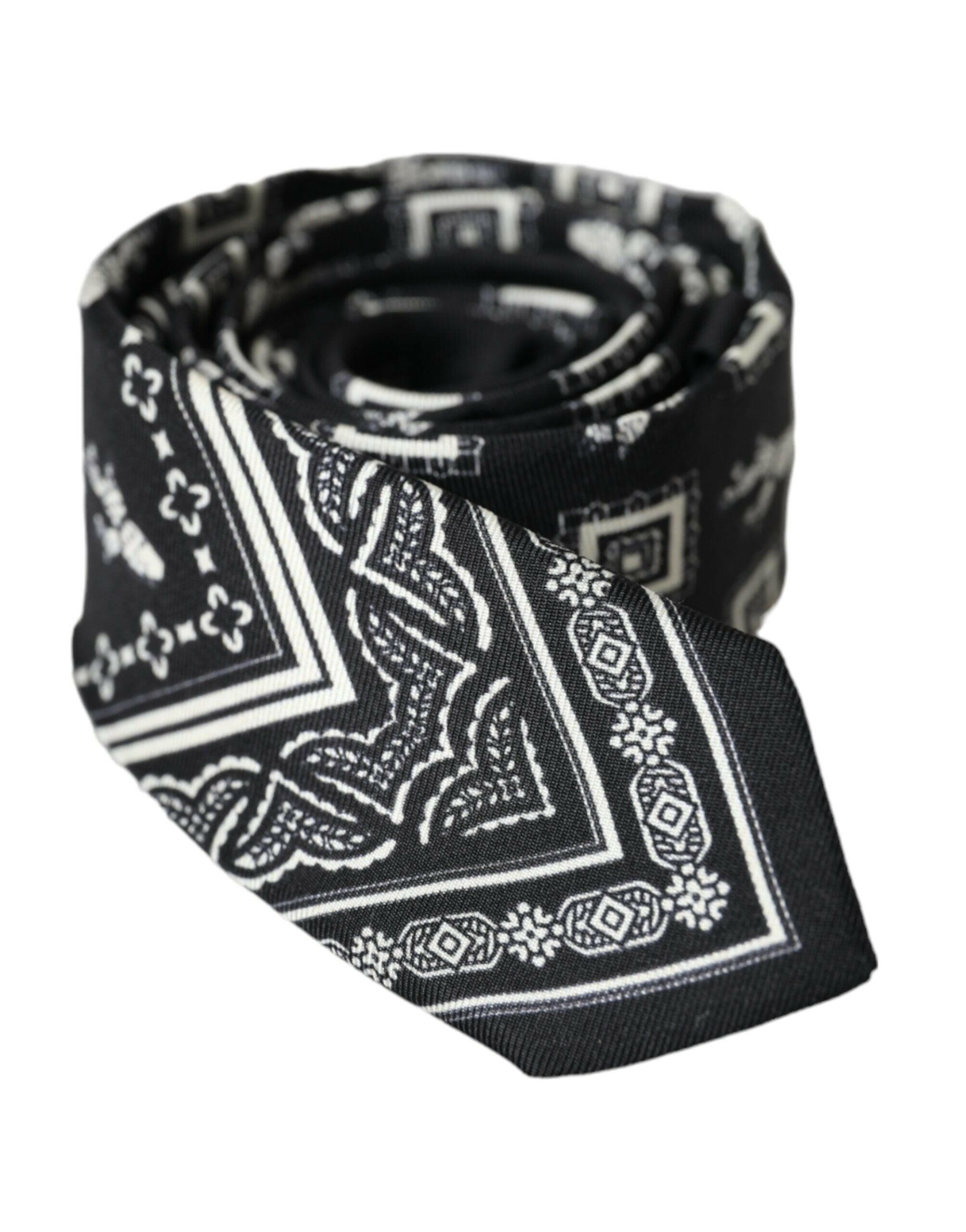 Dolce & Gabbana Black Patterned 100%Silk Adjustable Tie -  Neckties, Men -  Dolce & Gabbana. Dolce & Gabbana Black Patterned 100%Silk Adjustable Tie -  Neckties, Men -  Dolce & Gabbana.