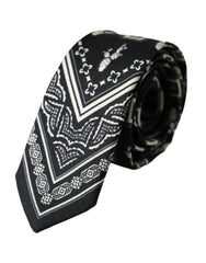 Dolce & Gabbana Black Patterned 100%Silk Adjustable Tie -  Neckties, Men -  Dolce & Gabbana.