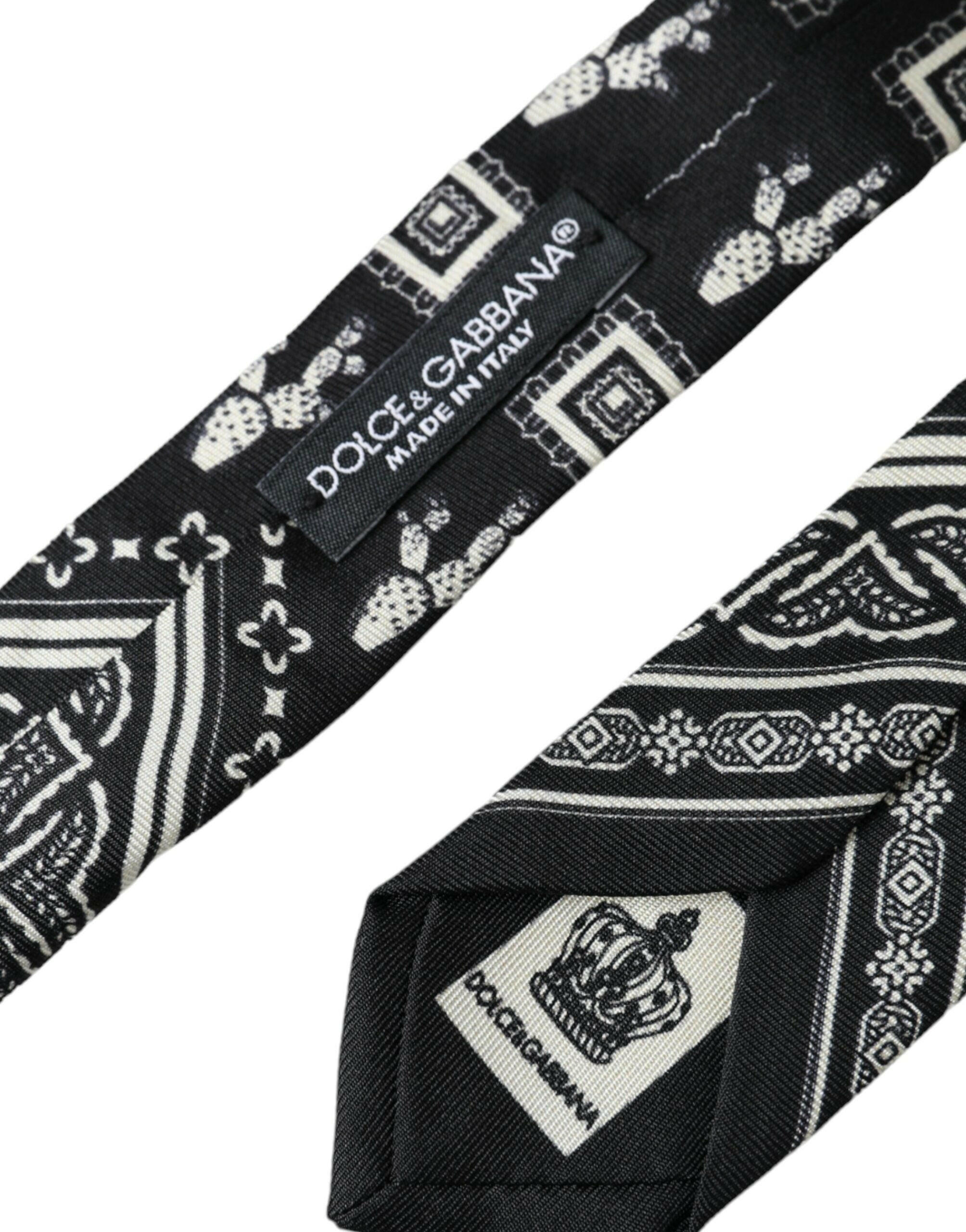 Dolce & Gabbana Black Patterned 100%Silk Adjustable Tie -  Neckties, Men -  Dolce & Gabbana. Dolce & Gabbana Black Patterned 100%Silk Adjustable Tie -  Neckties, Men -  Dolce & Gabbana.