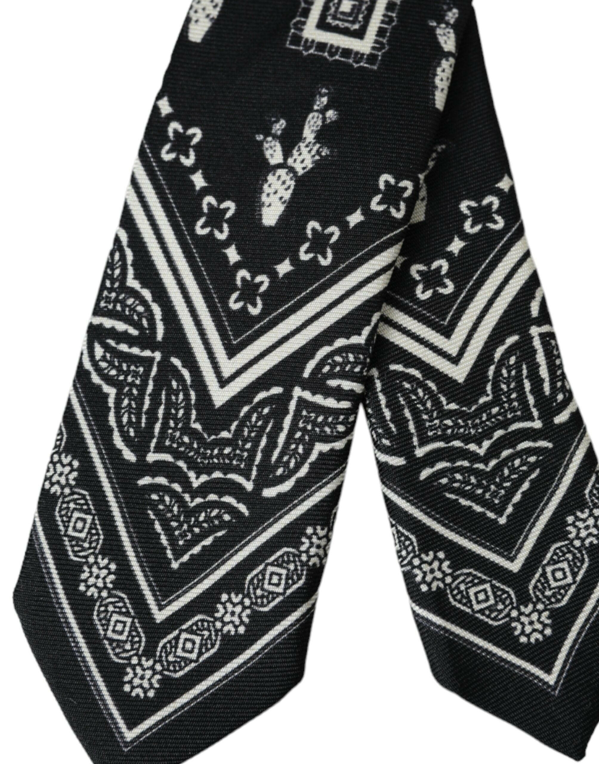 Dolce & Gabbana Black Patterned 100%Silk Adjustable Tie -  Neckties, Men -  Dolce & Gabbana. Dolce & Gabbana Black Patterned 100%Silk Adjustable Tie -  Neckties, Men -  Dolce & Gabbana.