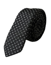 Dolce & Gabbana Black Jacquard Patterned Silk Adjustable Men Tie -  Neckties, Men -  Dolce & Gabbana.