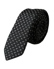 Dolce & Gabbana Black Jacquard Patterned Silk Adjustable Men Tie -  Neckties, Men -  Dolce & Gabbana.