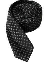 Dolce & Gabbana Black Jacquard Patterned Silk Adjustable Men Tie -  Neckties, Men -  Dolce & Gabbana.
