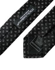Dolce & Gabbana Black Jacquard Patterned Silk Adjustable Men Tie -  Neckties, Men -  Dolce & Gabbana.