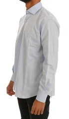 Cavalli Light Blue Cotton Slim Fit Dress Shirt -   -  Cavalli.