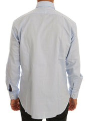 Cavalli Light Blue Cotton Slim Fit Dress Shirt -   -  Cavalli.