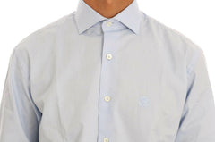 Cavalli Light Blue Cotton Slim Fit Dress Shirt -   -  Cavalli.