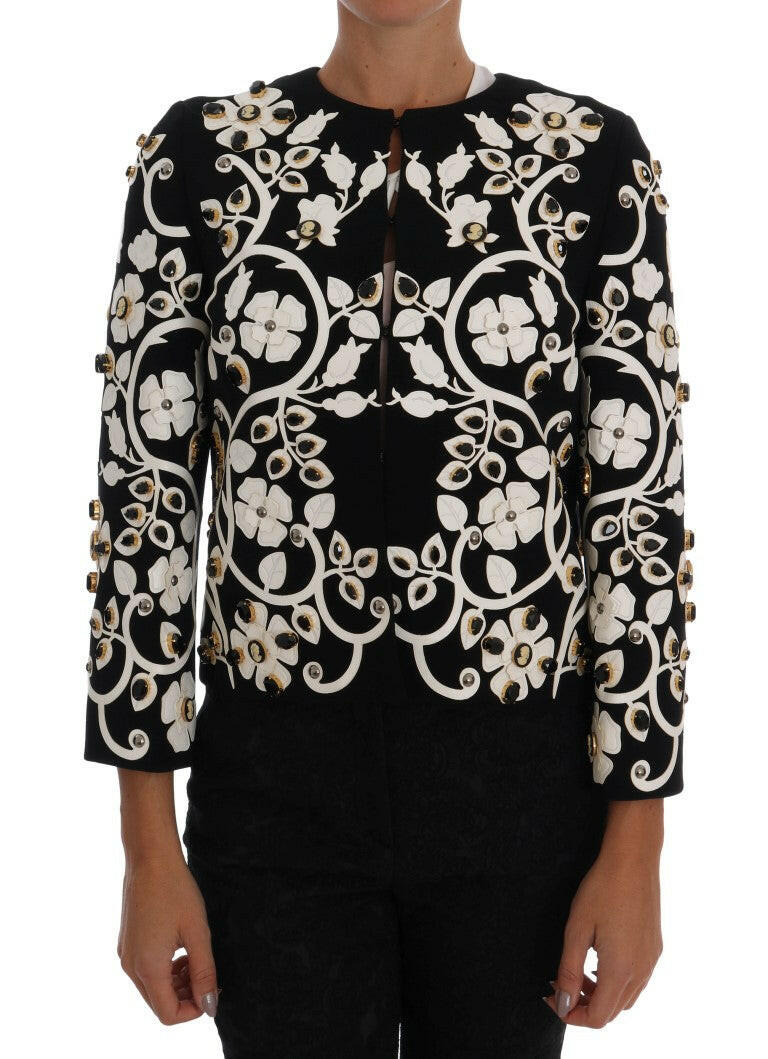 Dolce & Gabbana Black Baroque Floral Crystal Jacket -   -  Dolce & Gabbana.