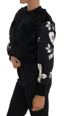 Dolce & Gabbana Black Fur Floral Brocade Zipper Sweater -   -  Dolce & Gabbana.