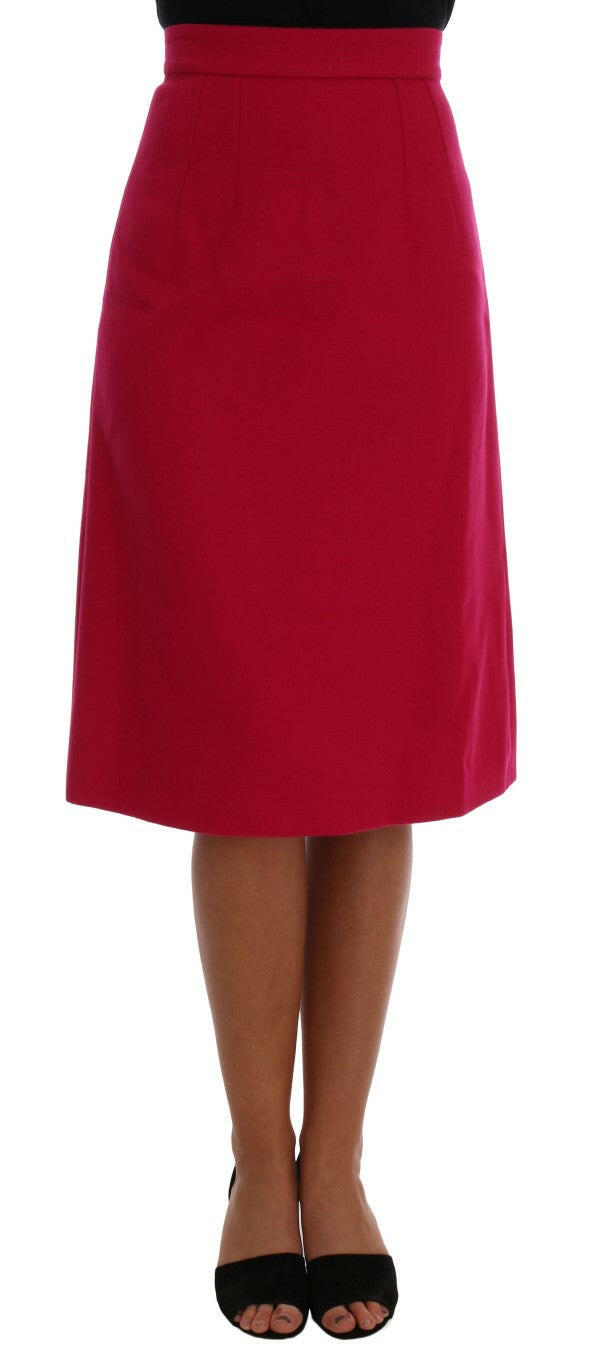 Dolce & Gabbana Pink Wool Knee Long A-Line Skirt -   -  Dolce & Gabbana.