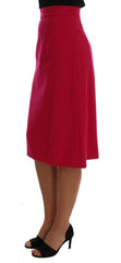 Dolce & Gabbana Pink Wool Knee Long A-Line Skirt -   -  Dolce & Gabbana.