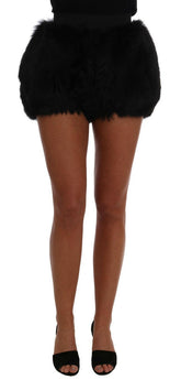 Dolce & Gabbana Black Lamb Fox Fur Mini Hot Pants -   -  Dolce & Gabbana.