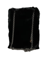 Dolce & Gabbana Black Faux Fur Silver Chain Crossbody Shoulder Purse Bag -  Luxury Cross Body Bag for Women -  Dolce & Gabbana.