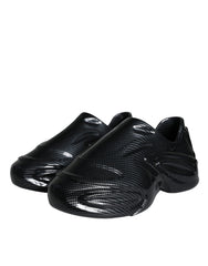 Dolce & Gabbana Black Foiled Rubber Toy Low Top Men Sneakers Shoes -   -  Dolce & Gabbana.