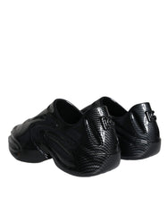 Dolce & Gabbana Black Foiled Rubber Toy Low Top Men Sneakers Shoes -   -  Dolce & Gabbana.