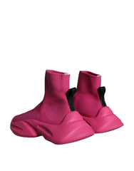 Dolce & Gabbana Pink Logo Print Slip On Socks Sneakers Shoes -   -  Dolce & Gabbana.