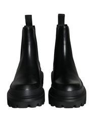 Dolce & Gabbana Black Leather Slip On Stretch Trekking Boots Shoes -   -  Dolce & Gabbana.