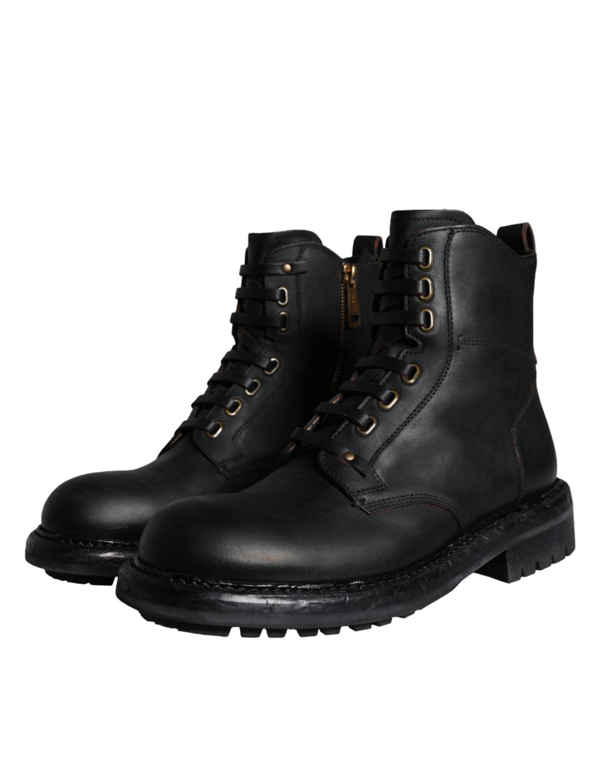 Dolce & Gabbana Black Lace Up Mid Calf Boots Men Shoes -   -  Dolce & Gabbana. Dolce & Gabbana Black Lace Up Mid Calf Boots Men Shoes -   -  Dolce & Gabbana.