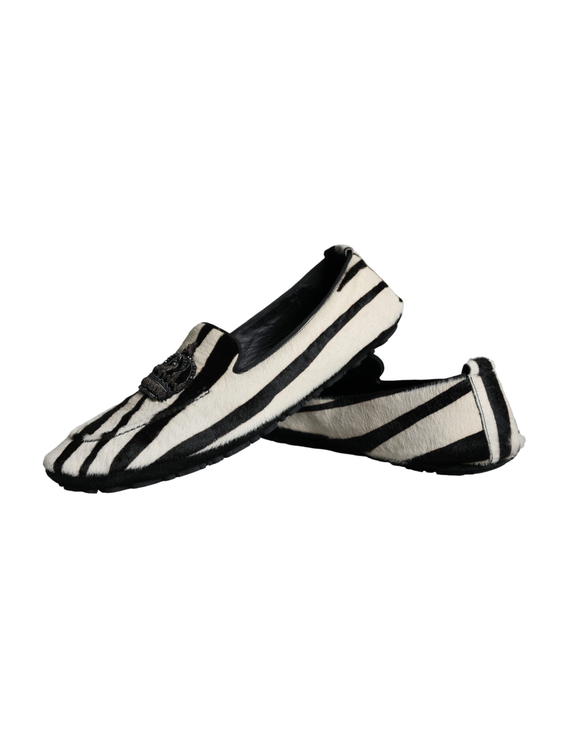 Dolce & Gabbana Black White Calf Fur Slip On Loafers Men Shoes -   -  Dolce & Gabbana. Dolce & Gabbana Black White Calf Fur Slip On Loafers Men Shoes -   -  Dolce & Gabbana.