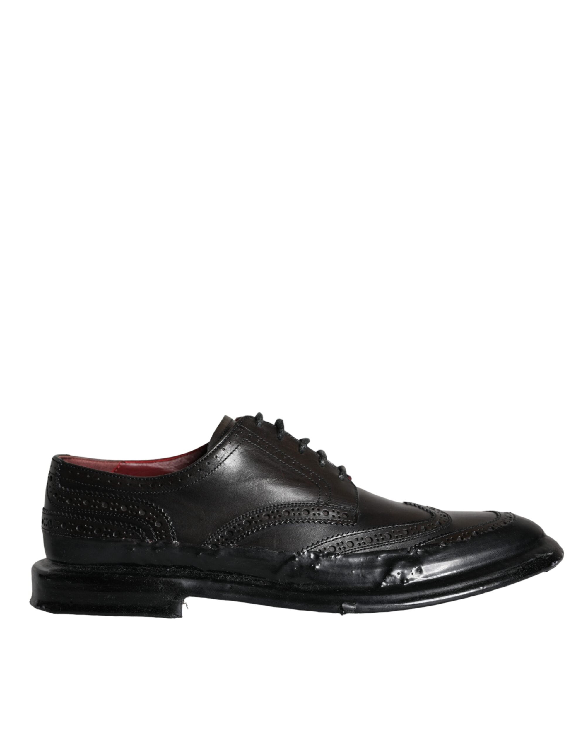 Dolce & Gabbana Black Leather Oxford Wingtip Formal Men Shoes -   -  Dolce & Gabbana.