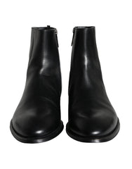 Dolce & Gabbana Black Calf Leather Men Ankle Boots Men Shoes -   -  Dolce & Gabbana.