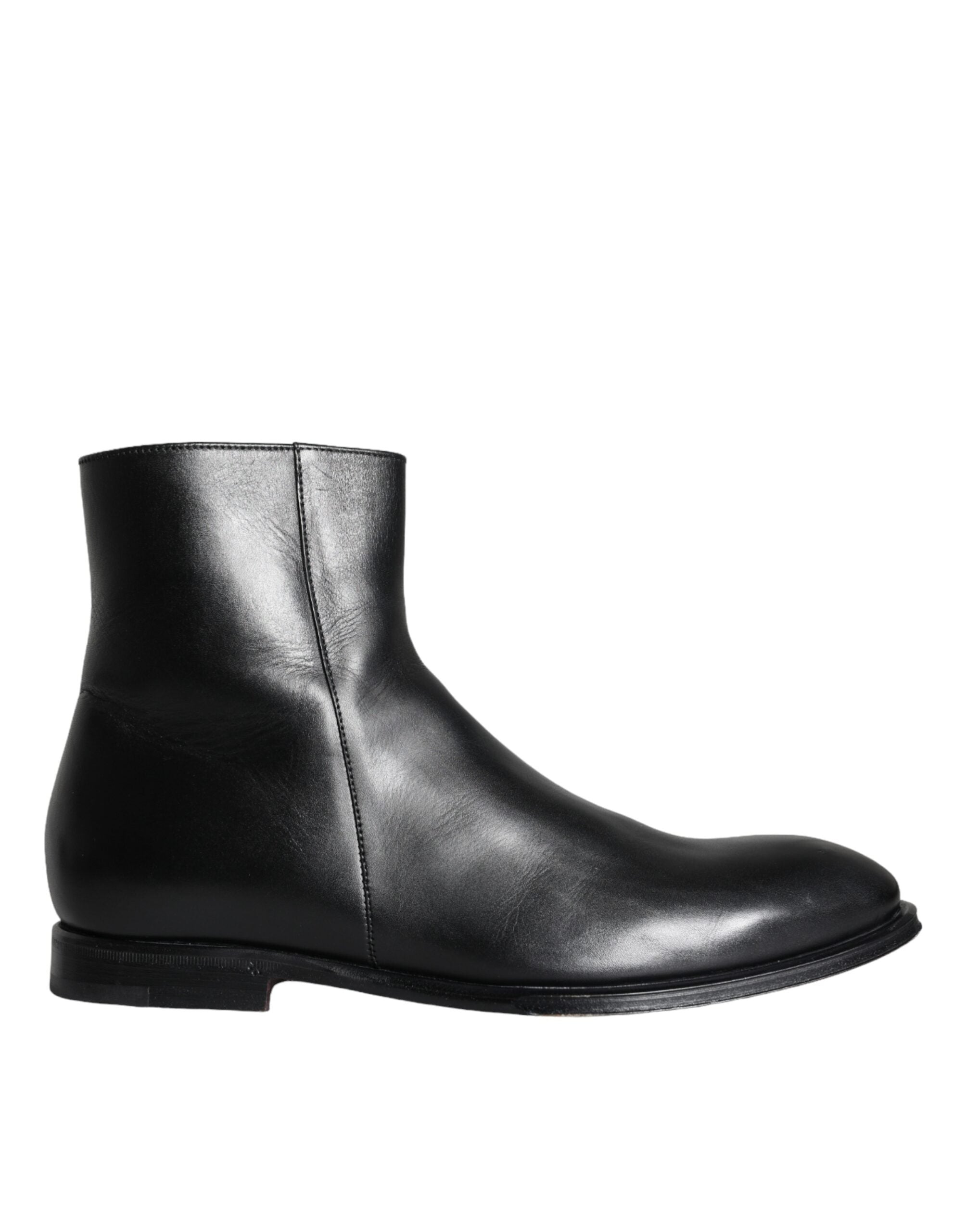 Dolce & Gabbana Black Calf Leather Men Ankle Boots Men Shoes -   -  Dolce & Gabbana.