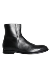 Dolce & Gabbana Black Calf Leather Men Ankle Boots Men Shoes -   -  Dolce & Gabbana.