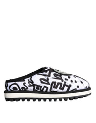 Dolce & Gabbana Black White Quilted Logo Sandals Slides Shoes -   -  Dolce & Gabbana.