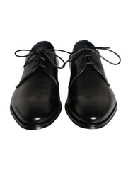 Dolce & Gabbana Black Calfskin Leather Derby Men Dress Shoes -   -  Dolce & Gabbana.