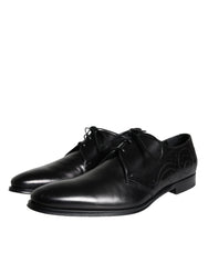 Dolce & Gabbana Black Calfskin Leather Derby Men Dress Shoes -   -  Dolce & Gabbana.